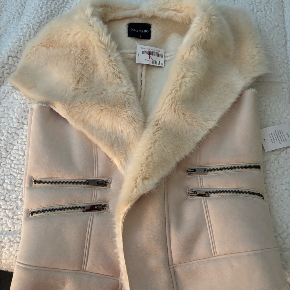 Dolce Cabo Cream Faux Fur Vest